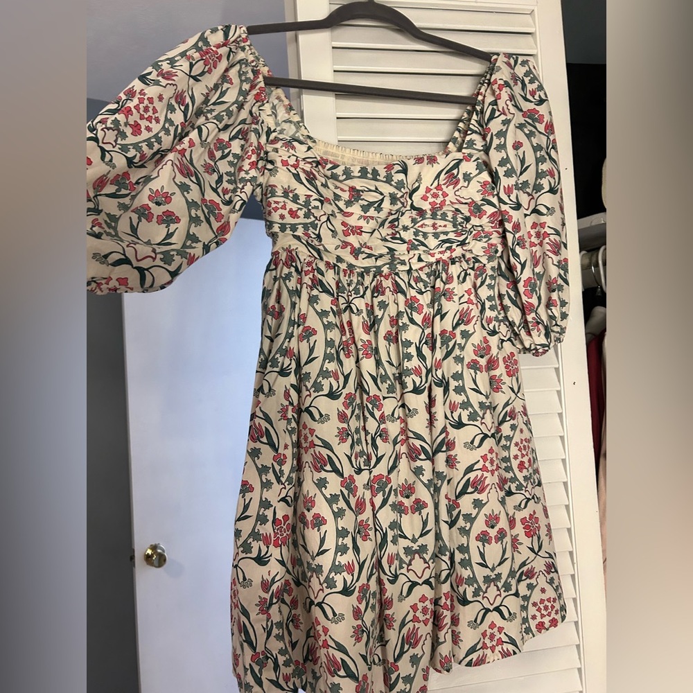 Abercrombie & Fitch Emerson Poplin Puff Sleeve Mini Dress